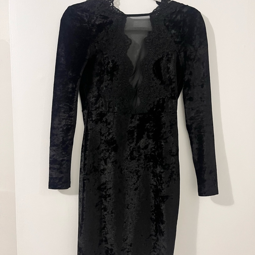 Elegant Black Velvet Dress